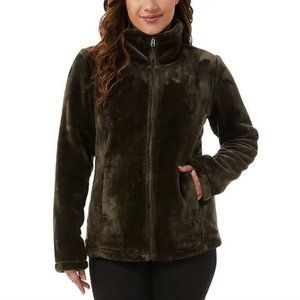 NWT 32 Degrees Heat Women's Plush Faux Fur Teddy Jacket Green Size L $80 Z878